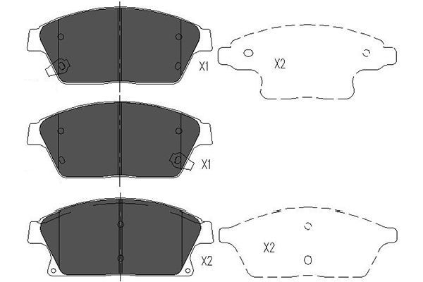 KAVO PARTS Piduriklotsi komplekt,ketaspidur KBP-1014